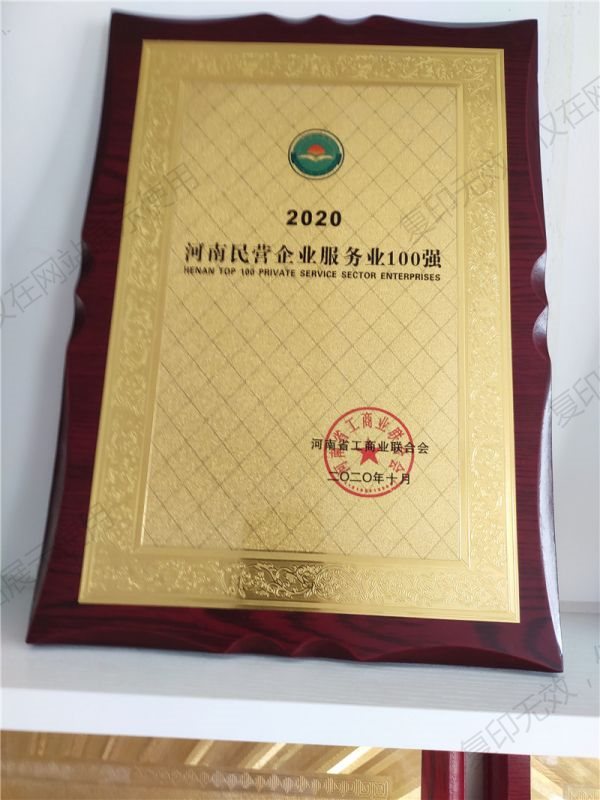 2020年河南民營企業(yè)服務(wù)業(yè)100強